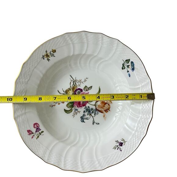 Royal Copenhagen Frijsenborg Large Rim Soup Bowl 1614 Flowers Scalloped Rim - Picture 12 of 13